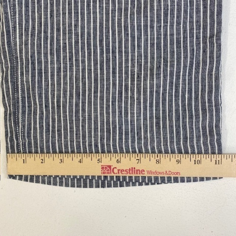 L.L.Bean Women's Linen Striped Cropped Wide Leg Pants Blue White Size 16 - Picture 5 of 9